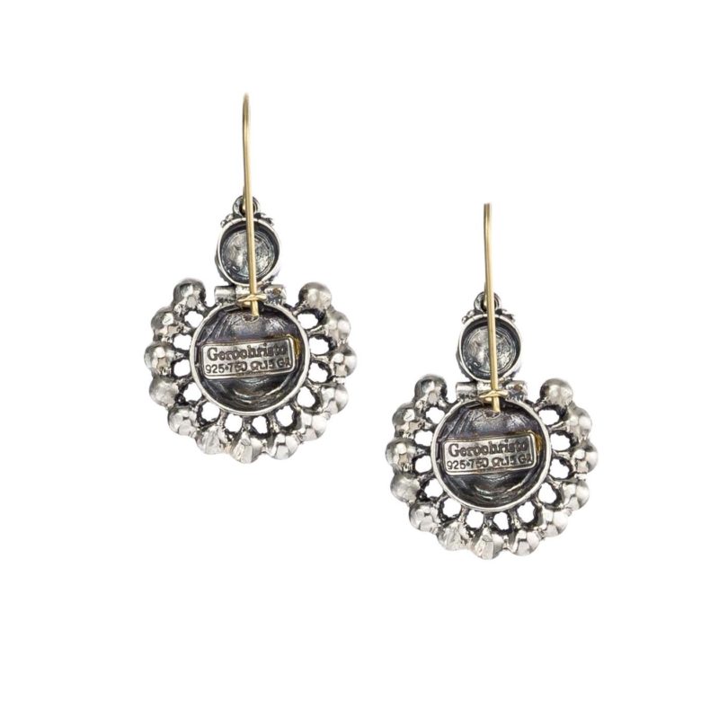 Athenian flower earrings in 18K Gold and Sterling silver - Gerochristo ...