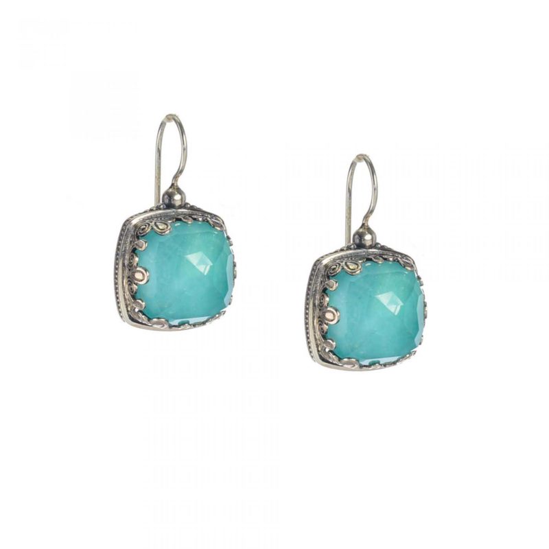 Aegean colors big square earrings in sterling silver
