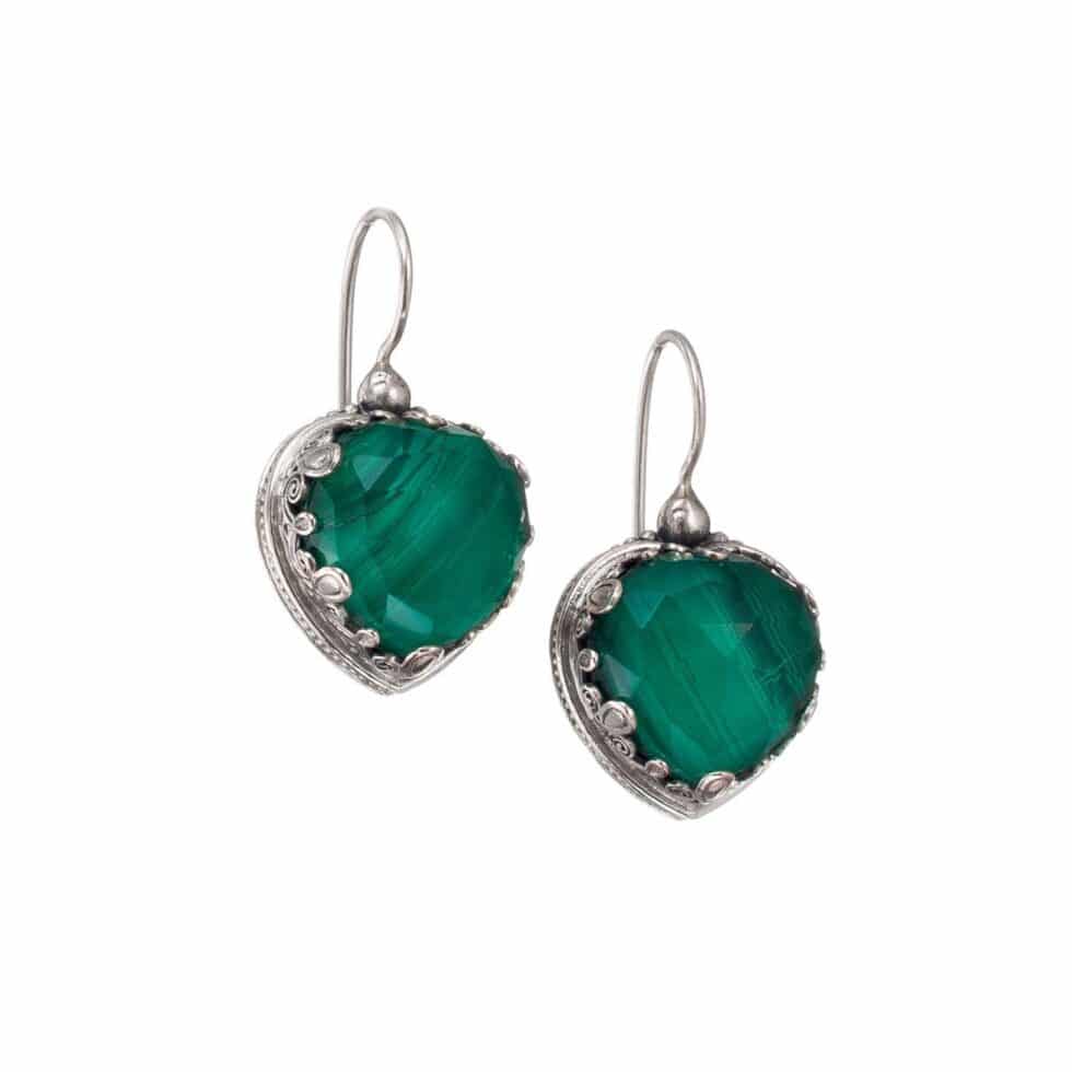 Aegean colors heart earrings in Sterling Silver