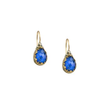 Aegean colors small drop Earrings in 18K Gold and Sterling Silver