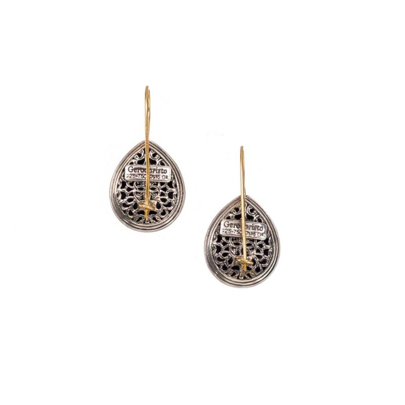 Iris earrings in 18K Gold and Sterling Silver with doublet stones