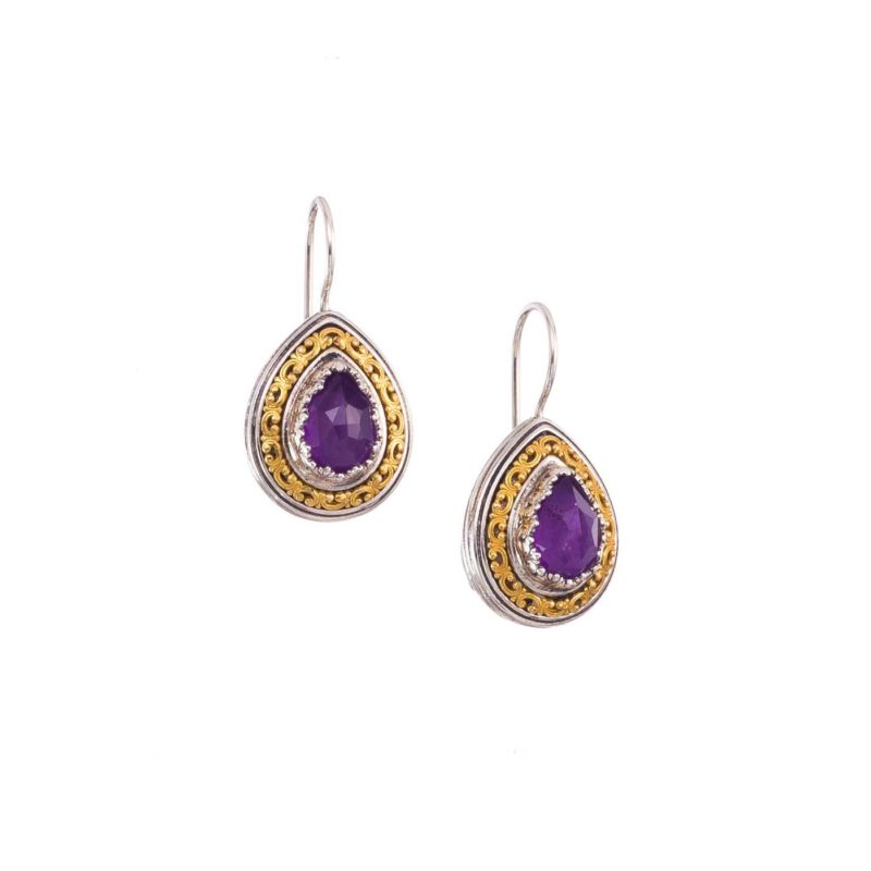 Iris earrings in Sterling Silver with Gold plated parts
