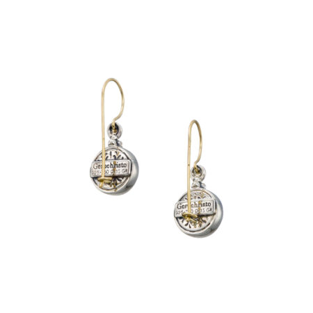 Athenian flowers small round earrings in 18K Gold and  Sterling Silver - Image 4