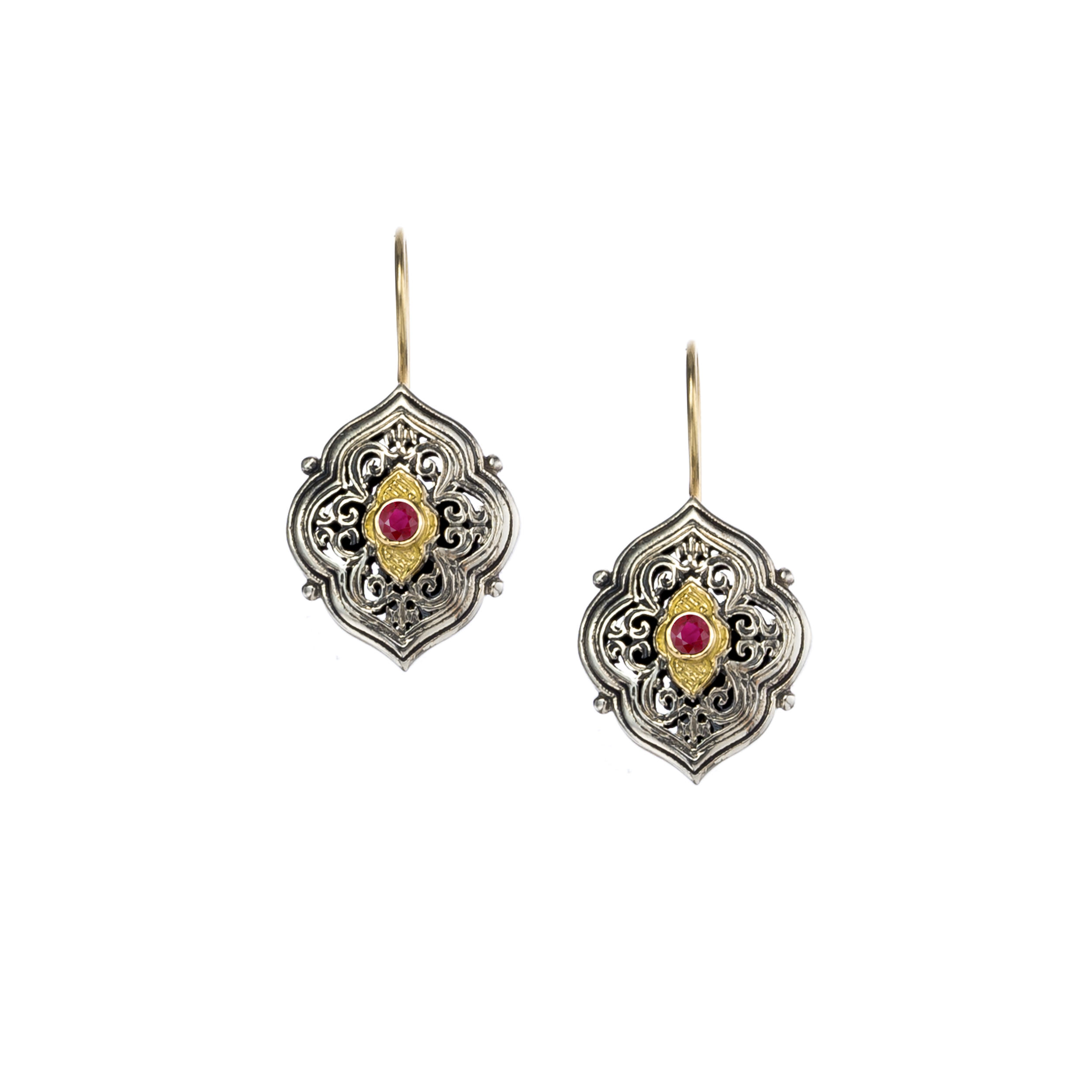 Byzantine Earrings In 18k Gold And Sterling Silver Gerochristo Jewelry 4556