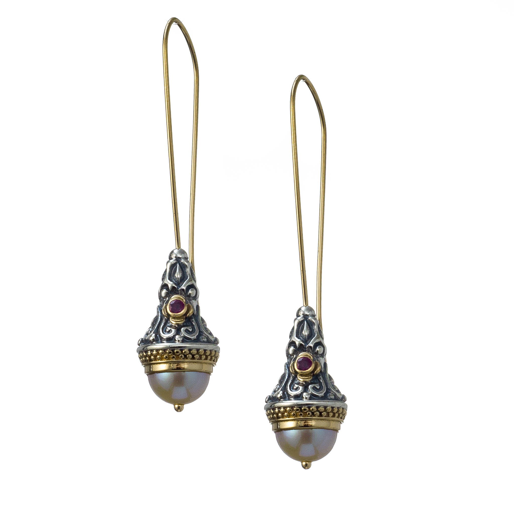 Santorini earrings in 18K Gold & Sterling Silver