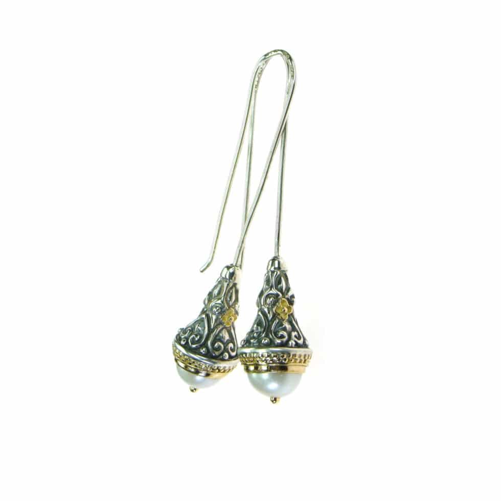 Santorini earrings in 18K Gold & Sterling Silver
