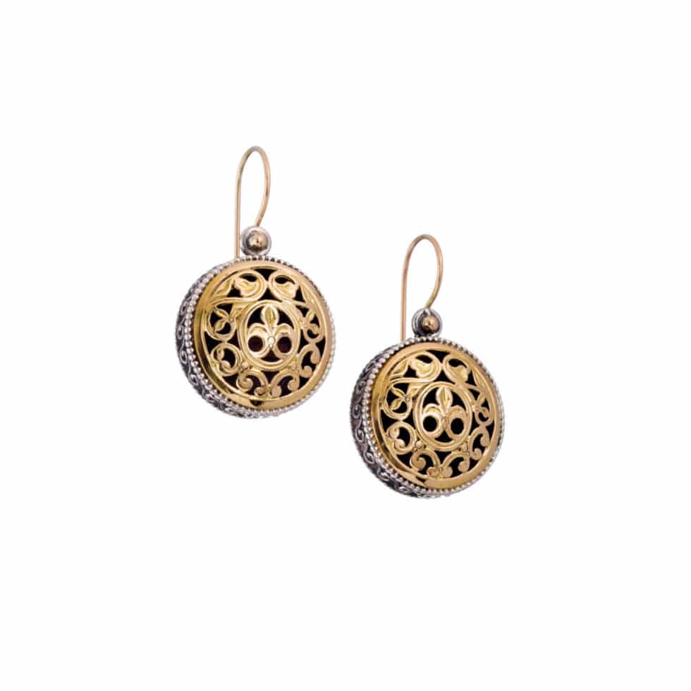 Filigree earrings in 18K Gold & Sterling Silver