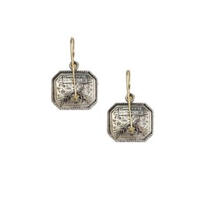 Garden shadows polygon earrings in 18K Gold and Sterling Silver - Image 2