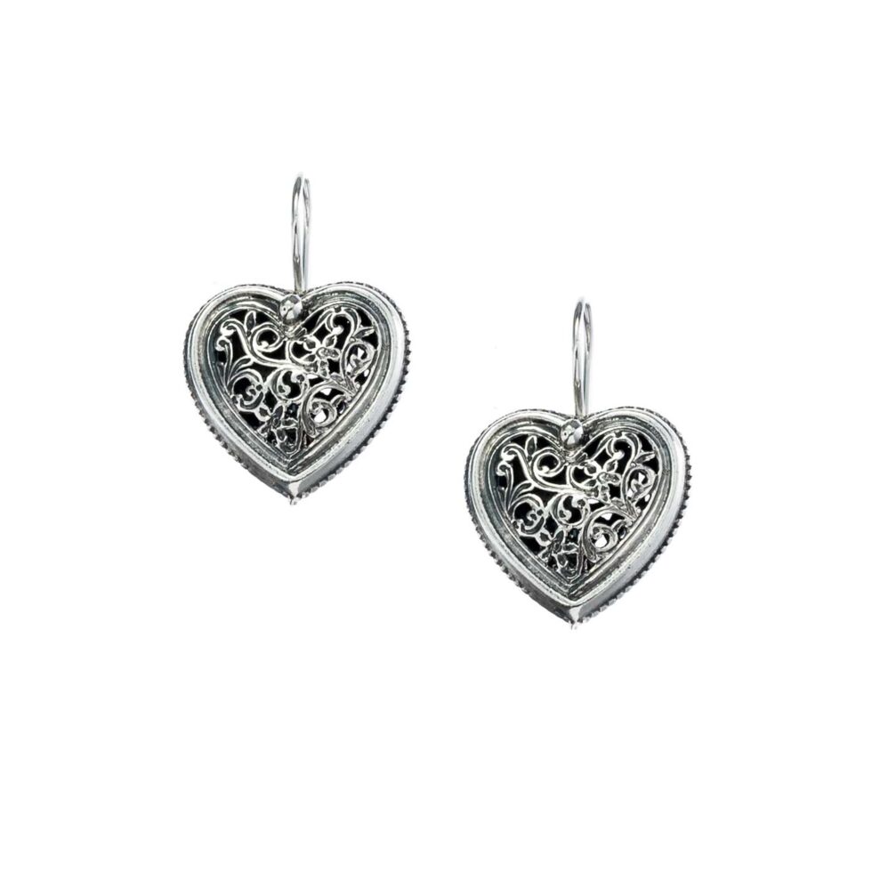 Garden Shadows hearts earrings in Sterling Silver