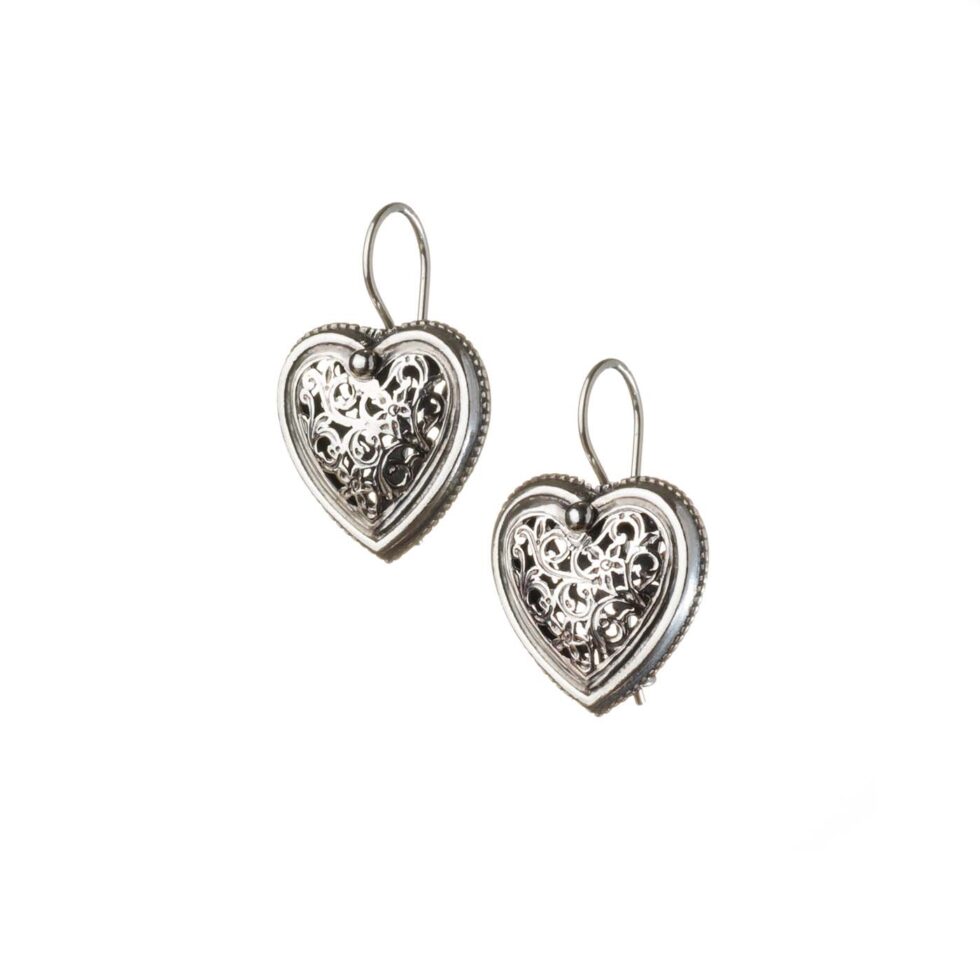 Garden Shadows hearts earrings in Sterling Silver