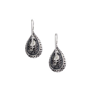 Garden Shadows drop earrings in Sterling Silver with blue Cubic zirconia - Image 2