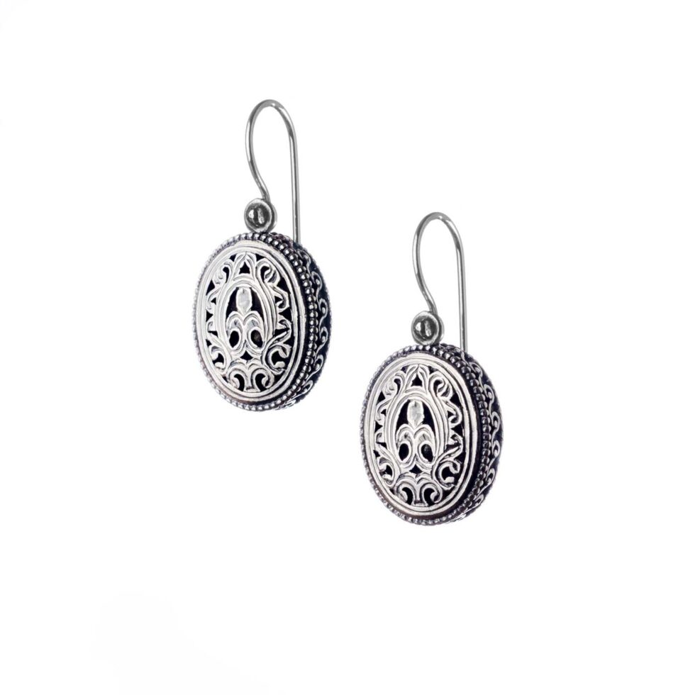 Garden Shadows Medium oval earrings in Sterling Silver