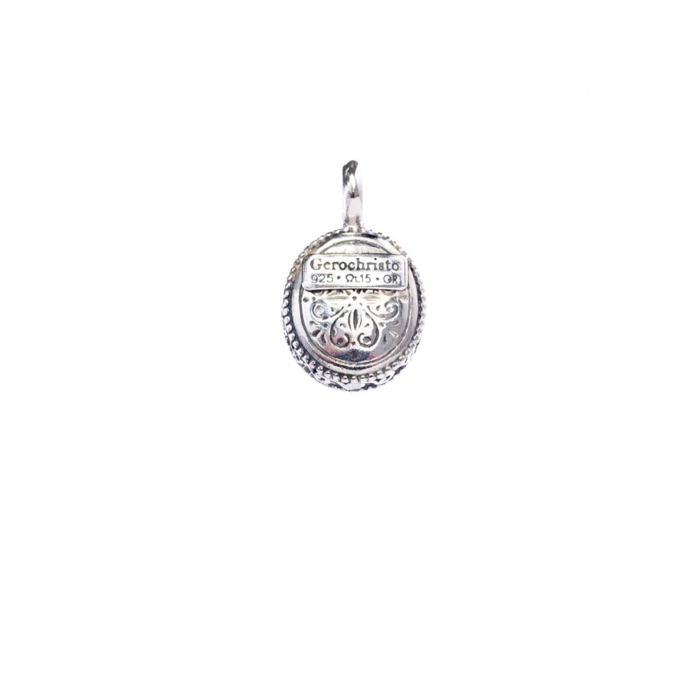 Garden Shadows small oval Pendant in Sterling Silver with Gemstone