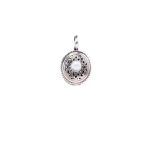 Garden Shadows small oval Pendant in Sterling Silver with Gemstone
