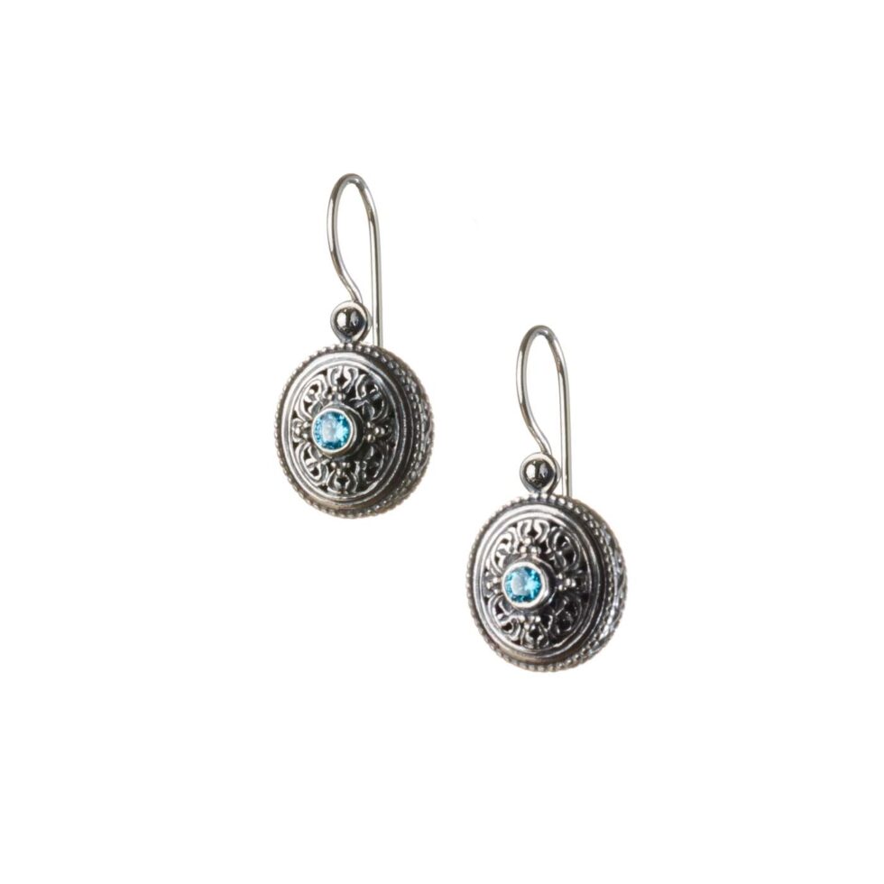 Garden Shadows small Oval Earrings in Sterling Silver with cubic zirconia