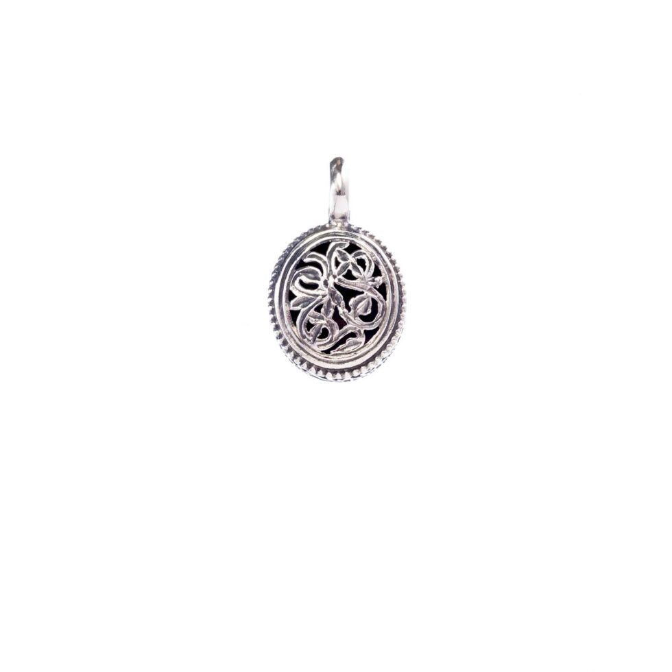 Garden Shadows small oval Pendant in Sterling Silver