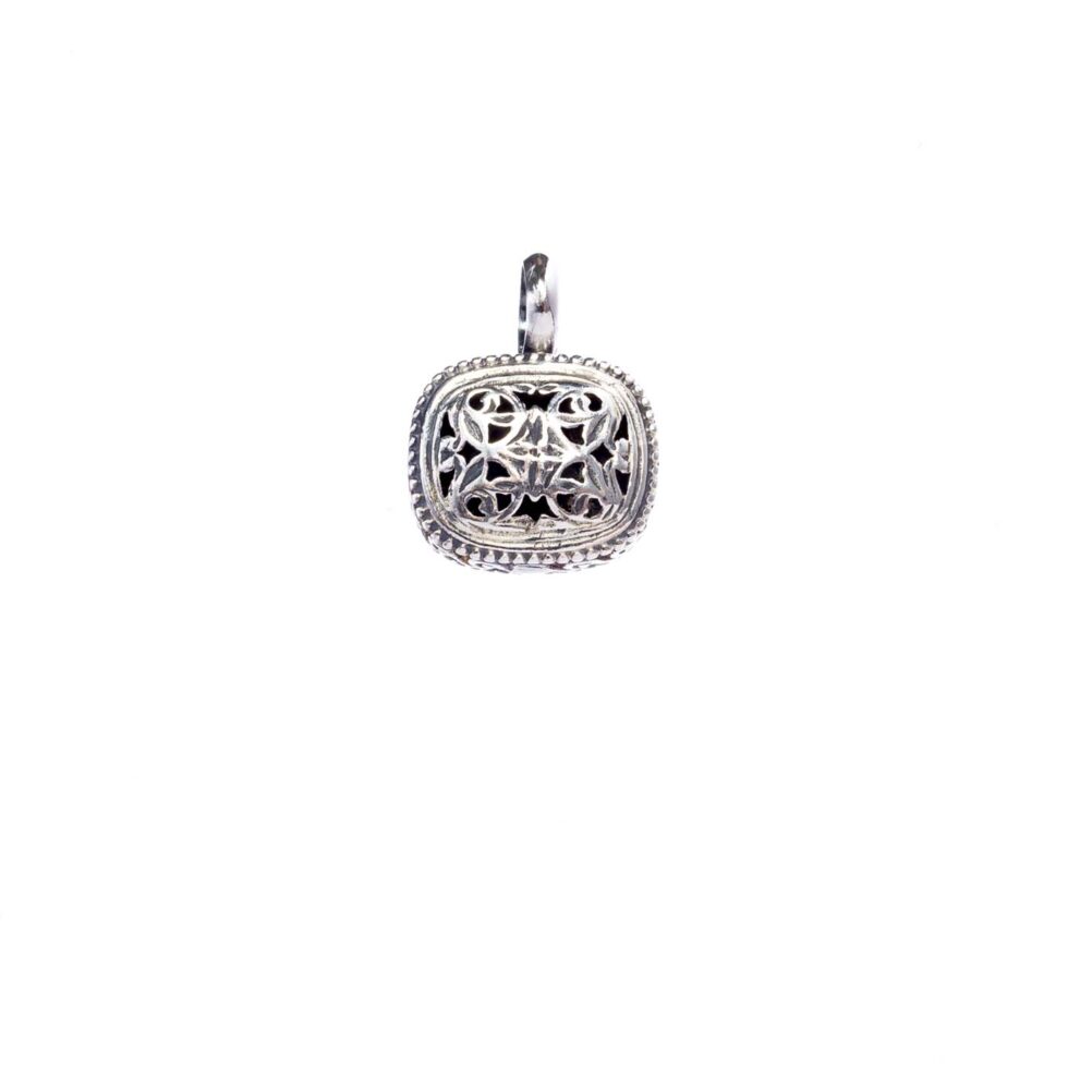 Garden Shadows small Cushion Pendant in Sterling Silver