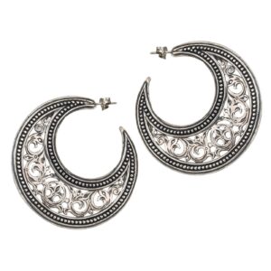 Garden Shadows big Hoops Earrings in Sterling Silver - Image 2