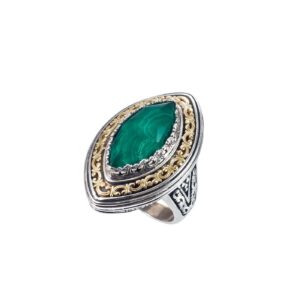 Imperial marquise ring in 18K Gold and Sterling Silver with doublet stone - Image 2