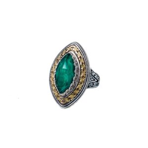 Imperial marquise ring in 18K Gold and Sterling Silver with doublet stone
