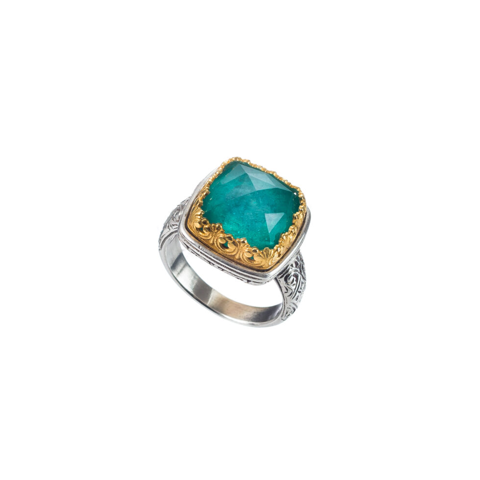 Iris ring in Sterling Silver with Gold Plated Parts