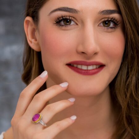 Iris ring in Sterling Silver with Gold Plated Parts - Image 2
