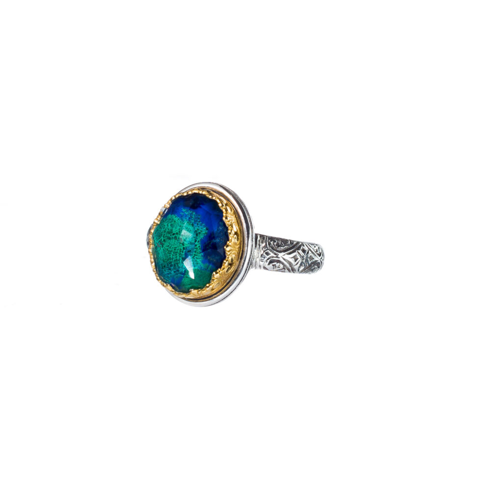 Iris ring in Sterling Silver with Gold Plated Parts