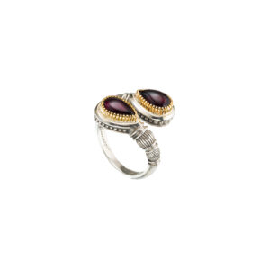 Ariadne ring in 18K Gold and Sterling Silver with garnet - Image 2