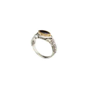Ariadne ring in 18K Gold and Sterling Silver with garnet - Image 2