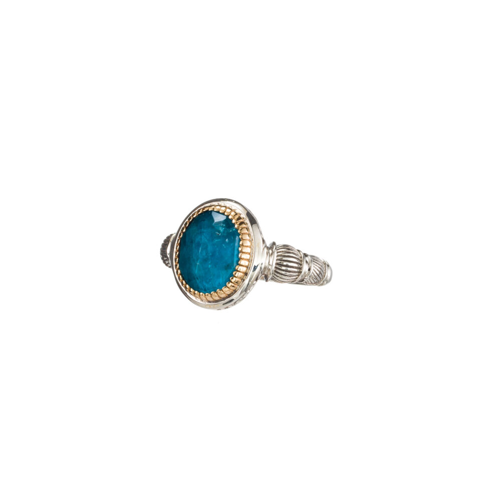 Ariadne ring in 18K Gold and Sterling Silver with doublet stone