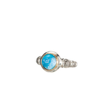Ariadne ring in 18K Gold and Sterling Silver with doublet stone
