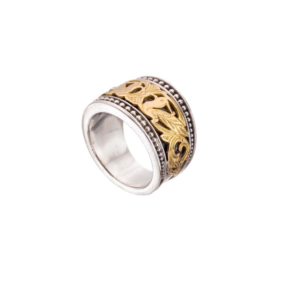 Classic band ring in 18K Gold and Sterling Silver