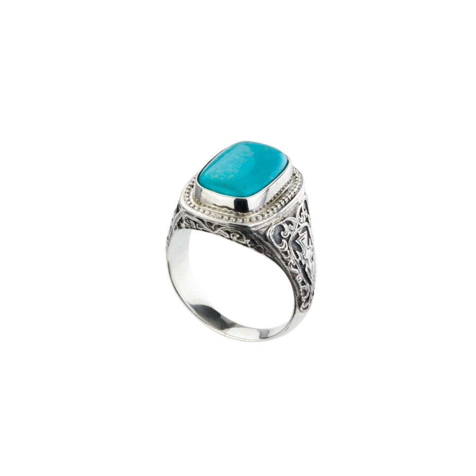 Classic ring in Sterling Silver with natural stone