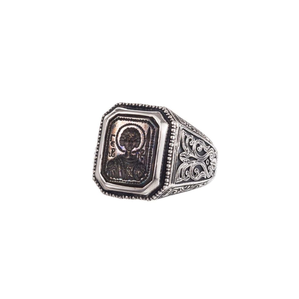 Saint George Signet ring in Sterling Silver
