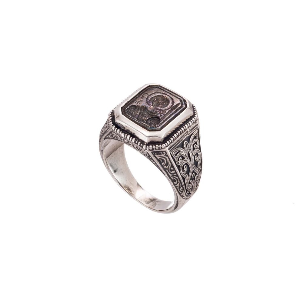 Saint George Signet ring in Sterling Silver