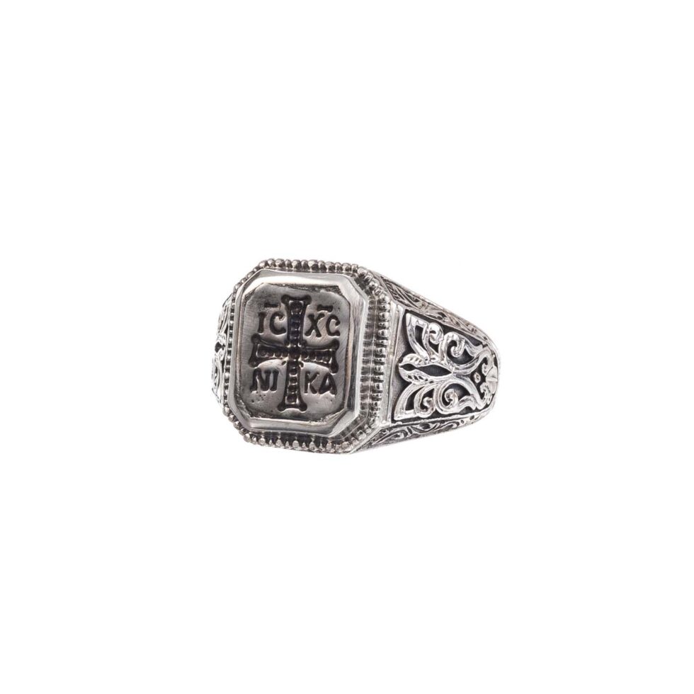 Signet ICXCNIKA ring in Sterling Silver