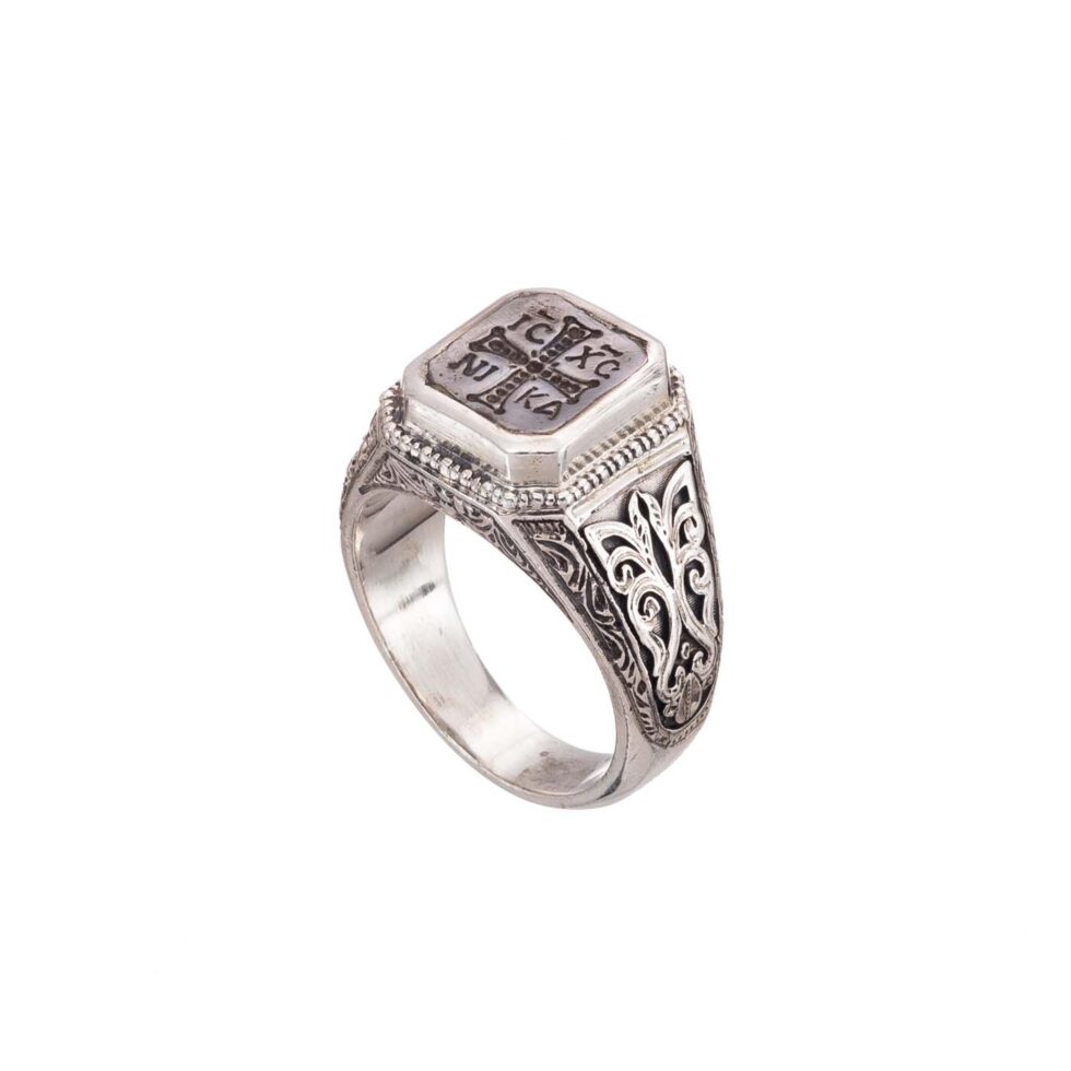 Signet ICXCNIKA ring in Sterling Silver
