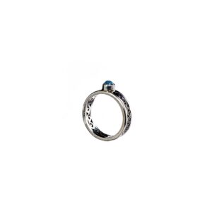 Kyma band ring in Sterling Silver aqua spinel - Image 2