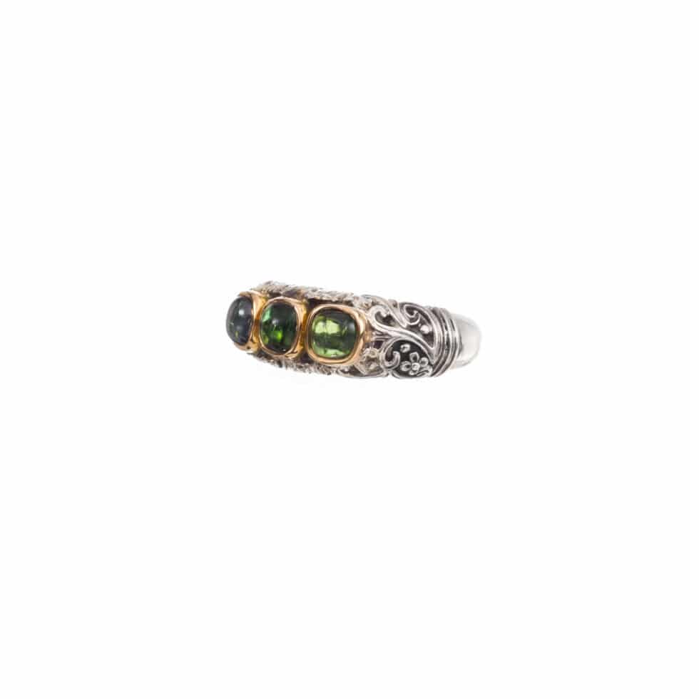 Eve ring in 18K Gold and Sterling Silver with semi precious stones