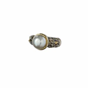 Eve Pearl Ring in 18K Gold and Sterling Silver - Image 3