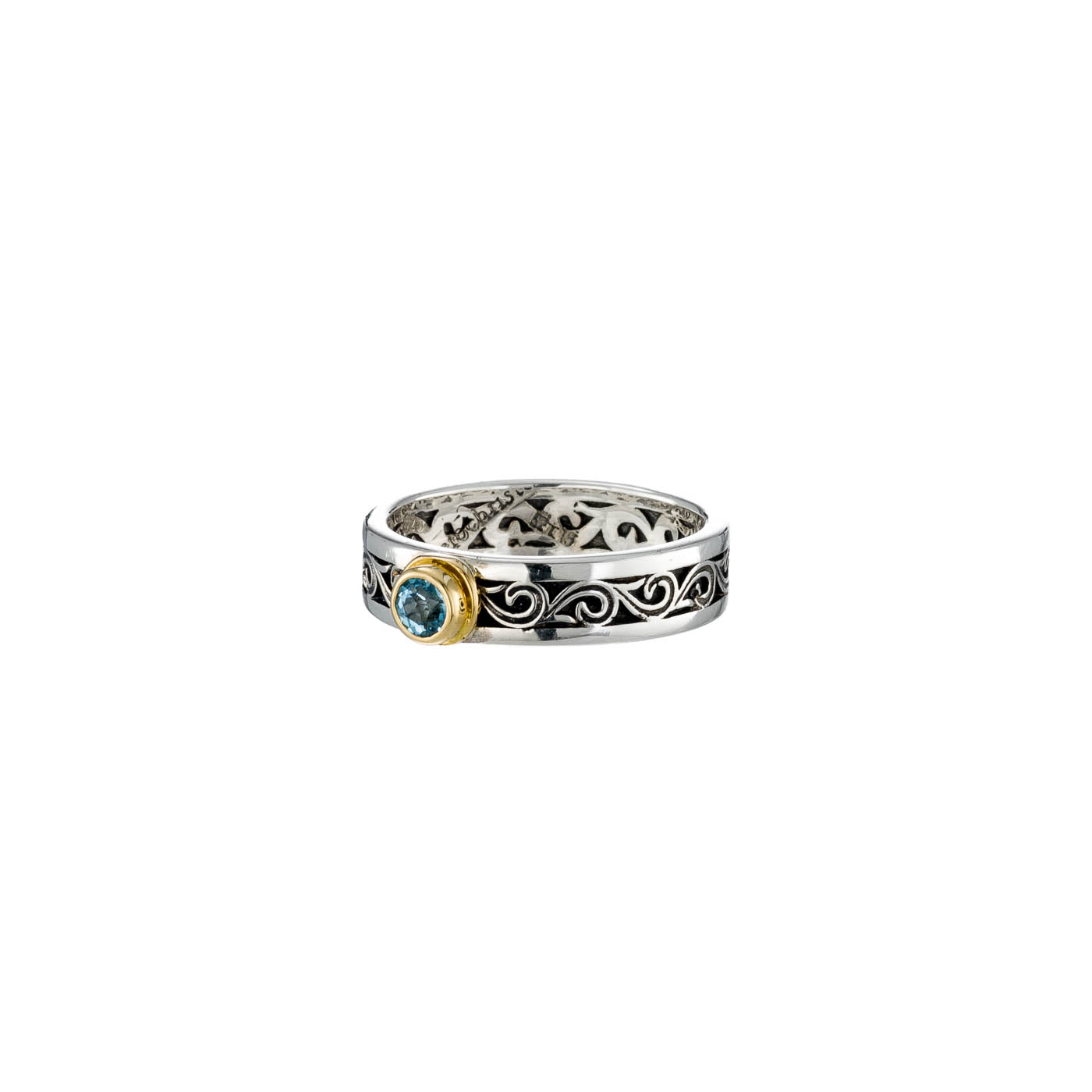 Kyma band ring in Sterling Silver with 18K Gold