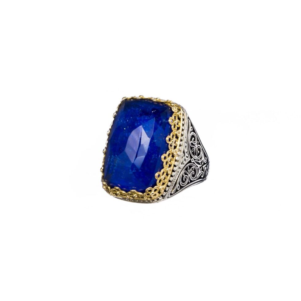 Aegean colors ring in 18K Gold and Sterling Silver