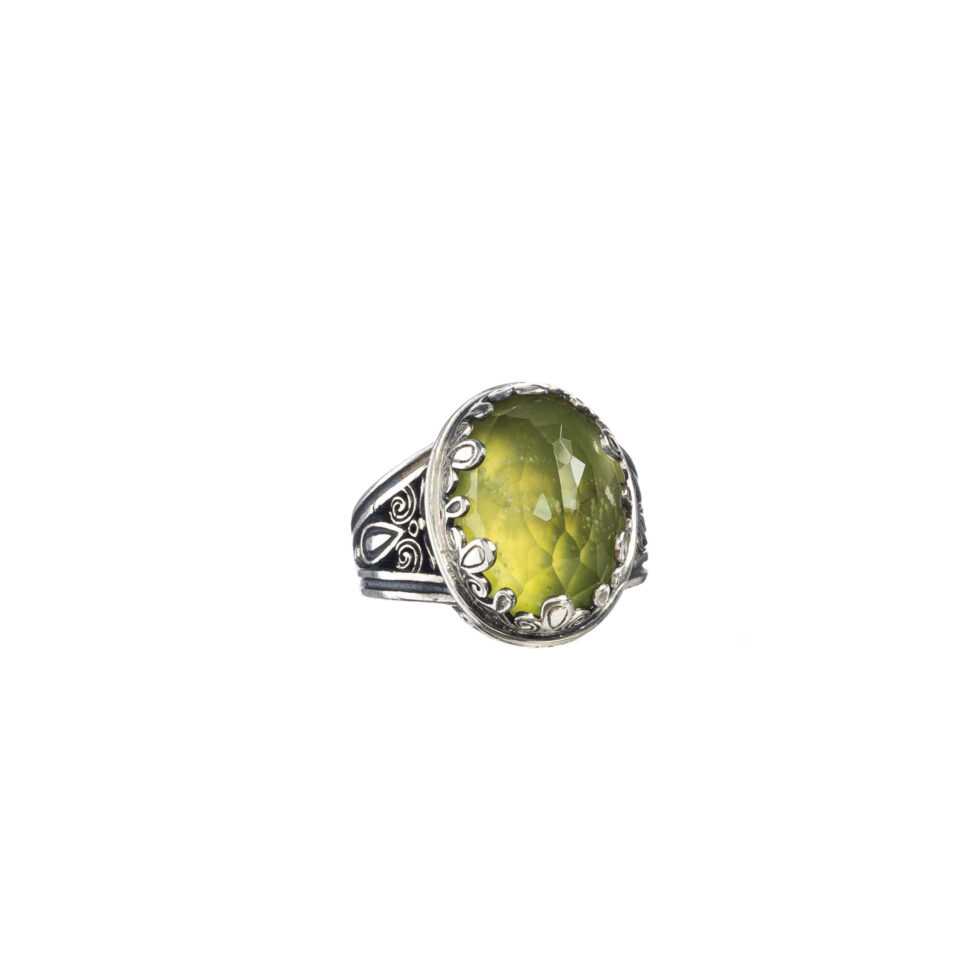 Aegean colors oval ring in sterling silver