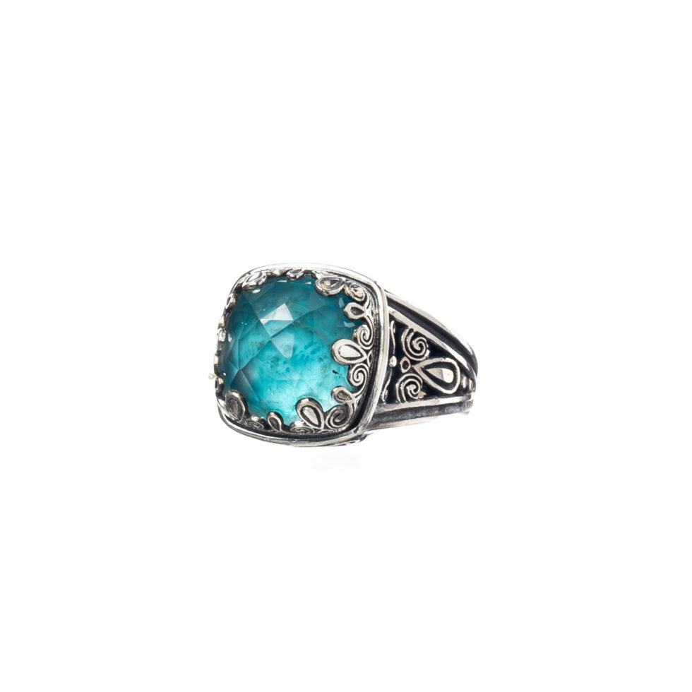 Aegean colors ring in Sterling Silver