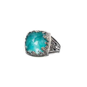 Aegean colors square ring in sterling silver - Image 4