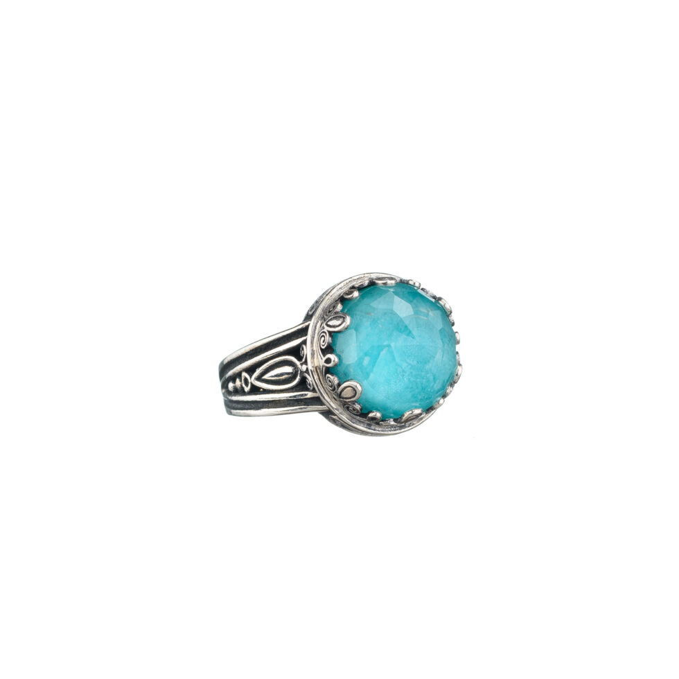 Aegean colors ring in Sterling Silver
