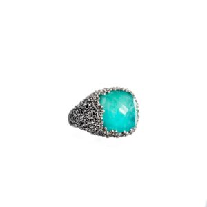 Anthemis square ring in Sterling Silver - Image 4