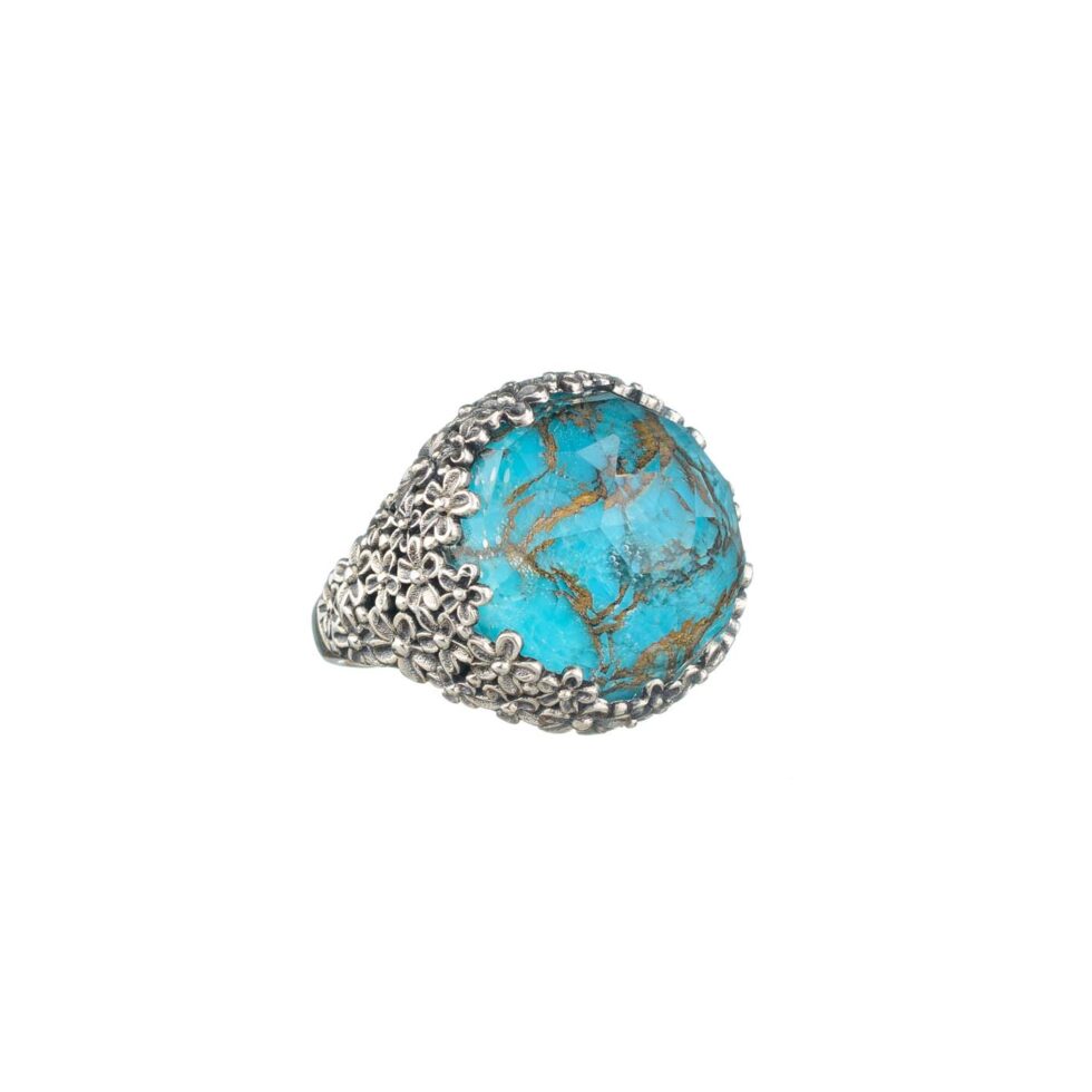 Anthemis big round ring in Sterling Silver