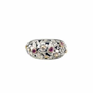 Harmony ring in 18K Gold and Sterling Silver with rubies - Image 2