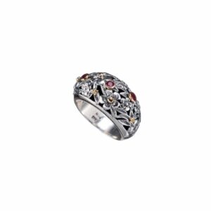 Harmony ring in 18K Gold and Sterling Silver with rubies - Image 3
